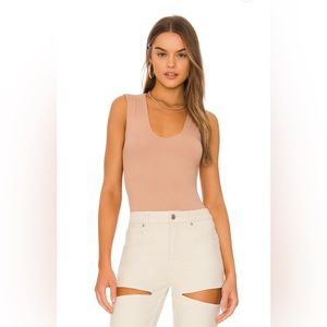 NWT! Free People S & M neutral Second Skin Cami tank. Deep neck. Thin 1/2 liner